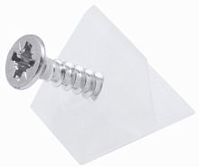 Фиксатор задней стенки ДВП с шурупом 3,5*20, белый (1уп.=1000шт)